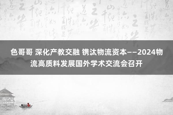 色哥哥 深化产教交融 镌汰物流资本——2024物流高质料发展国外学术交流会召开