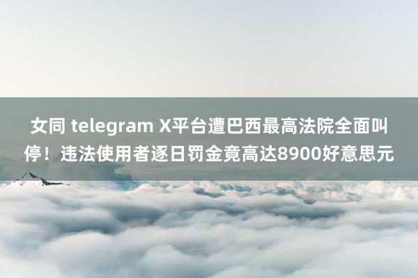 女同 telegram X平台遭巴西最高法院全面叫停！违法使用者逐日罚金竟高达8900好意思元