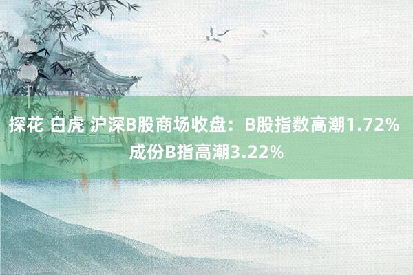 探花 白虎 沪深B股商场收盘：B股指数高潮1.72% 成份B指高潮3.22%