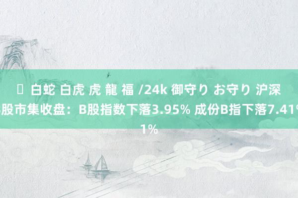 ✨白蛇 白虎 虎 龍 福 /24k 御守り お守り 沪深B股市集收盘：B股指数下落3.95% 成份B指下落7.41%