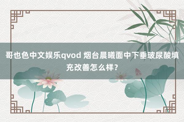 哥也色中文娱乐qvod 烟台晨曦面中下垂玻尿酸填充改善怎么样？