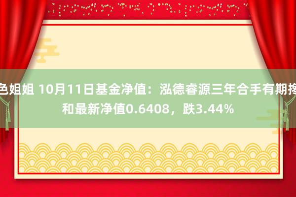 色姐姐 10月11日基金净值：泓德睿源三年合手有期搀和最新净值0.6408，跌3.44%