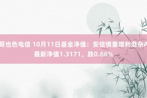 哥也色电信 10月11日基金净值：安信慎重增利混杂A最新净值1.3171，跌0.66%