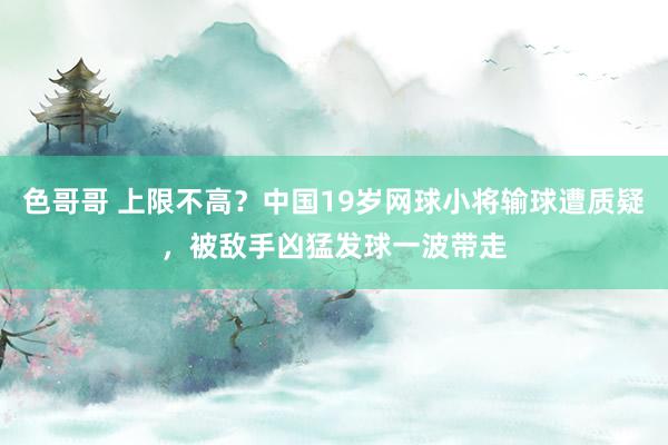 色哥哥 上限不高？中国19岁网球小将输球遭质疑，被敌手凶猛发球一波带走