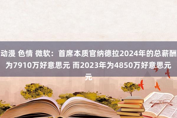 动漫 色情 微软：首席本质官纳德拉2024年的总薪酬为7910万好意思元 而2023年为4850万好意思元