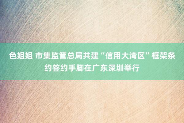 色姐姐 市集监管总局共建“信用大湾区”框架条约签约手脚在广东深圳举行