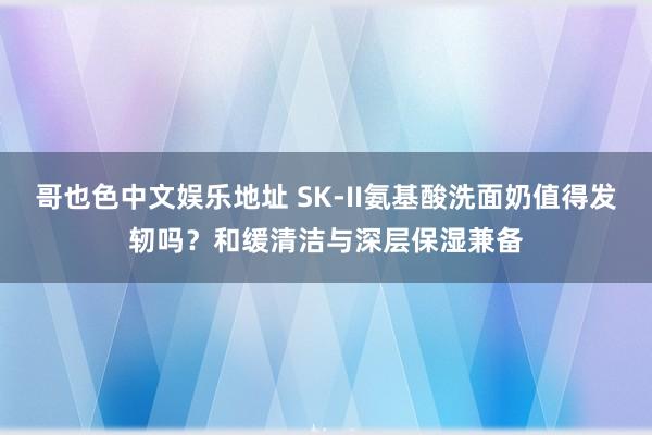 哥也色中文娱乐地址 SK-II氨基酸洗面奶值得发轫吗？和缓清洁与深层保湿兼备