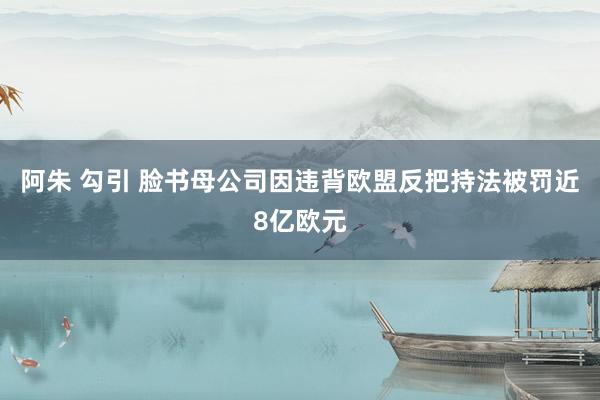 阿朱 勾引 脸书母公司因违背欧盟反把持法被罚近8亿欧元