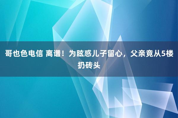 哥也色电信 离谱！为眩惑儿子留心，父亲竟从5楼扔砖头