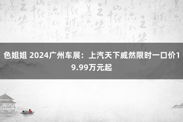 色姐姐 2024广州车展：上汽天下威然限时一口价19.99万元起