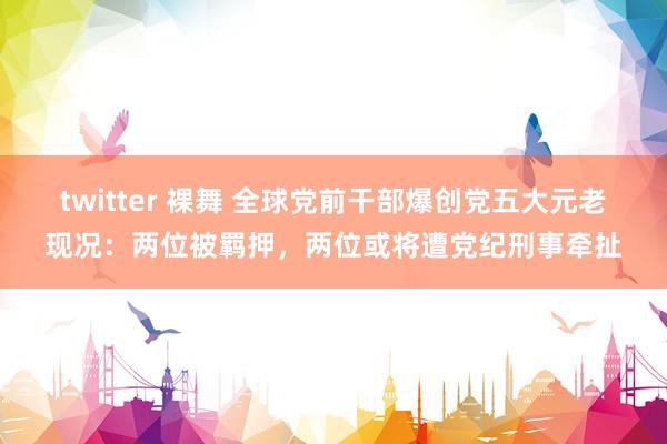 twitter 裸舞 全球党前干部爆创党五大元老现况：两位被羁押，两位或将遭党纪刑事牵扯