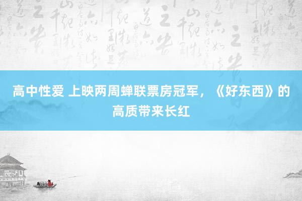 高中性爱 上映两周蝉联票房冠军，《好东西》的高质带来长红