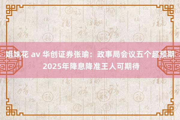 姐妹花 av 华创证券张瑜：政事局会议五个超预期 2025年降息降准王人可期待