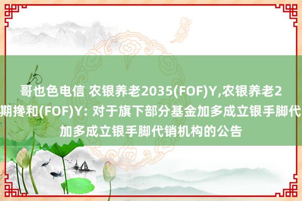 哥也色电信 农银养老2035(FOF)Y，农银养老2045五年握有期搀和(FOF)Y: 对于旗下部分基金加多成立银手脚代销机构的公告