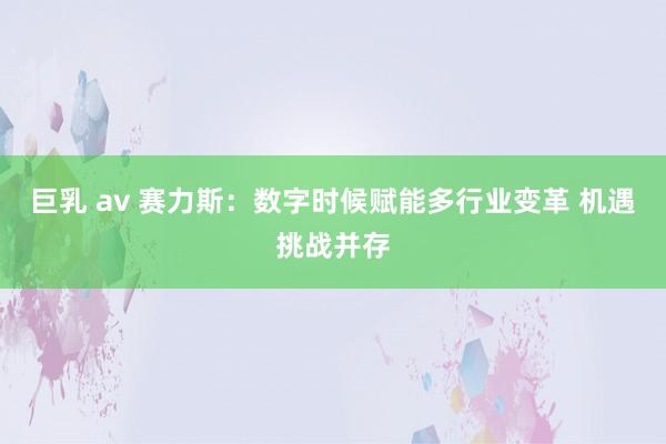 巨乳 av 赛力斯：数字时候赋能多行业变革 机遇挑战并存