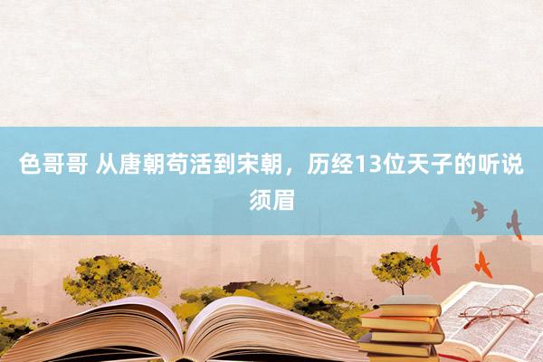 色哥哥 从唐朝苟活到宋朝，历经13位天子的听说须眉