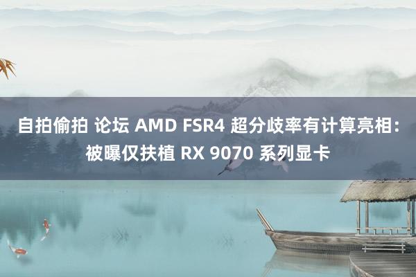 自拍偷拍 论坛 AMD FSR4 超分歧率有计算亮相：被曝仅扶植 RX 9070 系列显卡