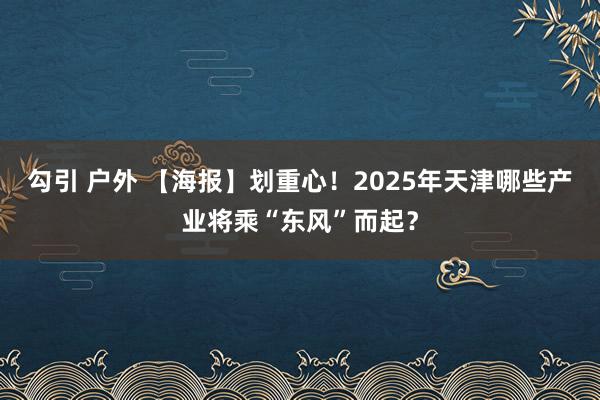 勾引 户外 【海报】划重心！2025年天津哪些产业将乘“东风”而起？