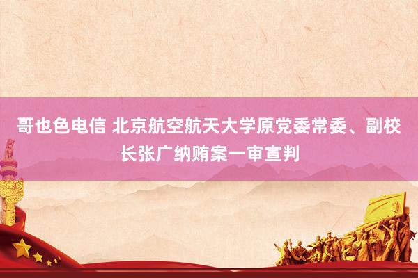 哥也色电信 北京航空航天大学原党委常委、副校长张广纳贿案一审宣判