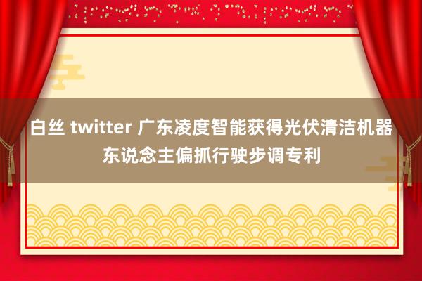 白丝 twitter 广东凌度智能获得光伏清洁机器东说念主偏抓行驶步调专利