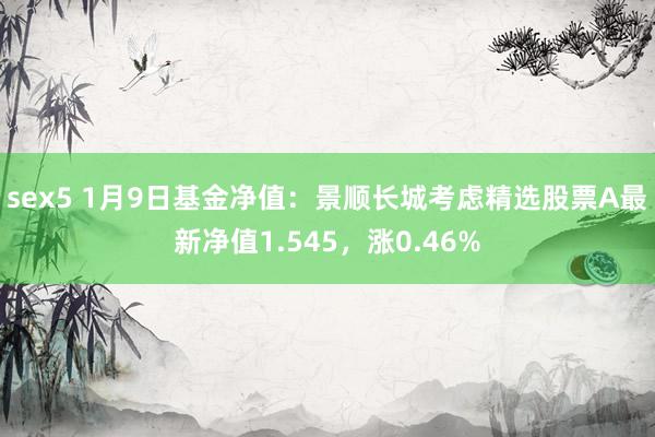 sex5 1月9日基金净值：景顺长城考虑精选股票A最新净值1.545，涨0.46%