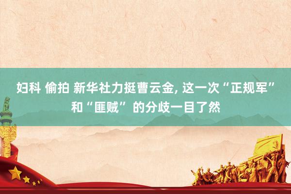 妇科 偷拍 新华社力挺曹云金, 这一次“正规军”和“匪贼” 的分歧一目了然